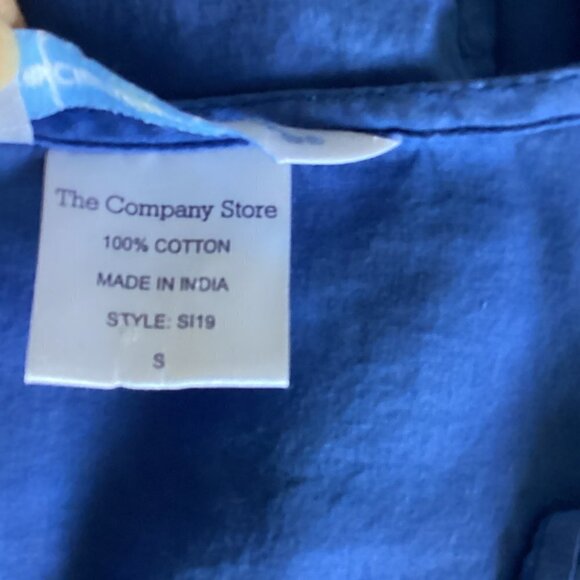 The Company Store Cotton Pleated Voile Tunic Top Sz S Periwinkle Blue 84D - Picture 6 of 7